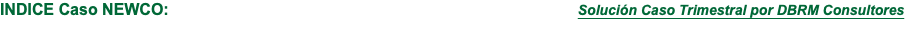 INDICE Caso NEWCO: Solución Caso Trimestral por DBRM Consultores
