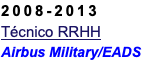 2008-2013 Técnico RRHH Airbus Military/EADS